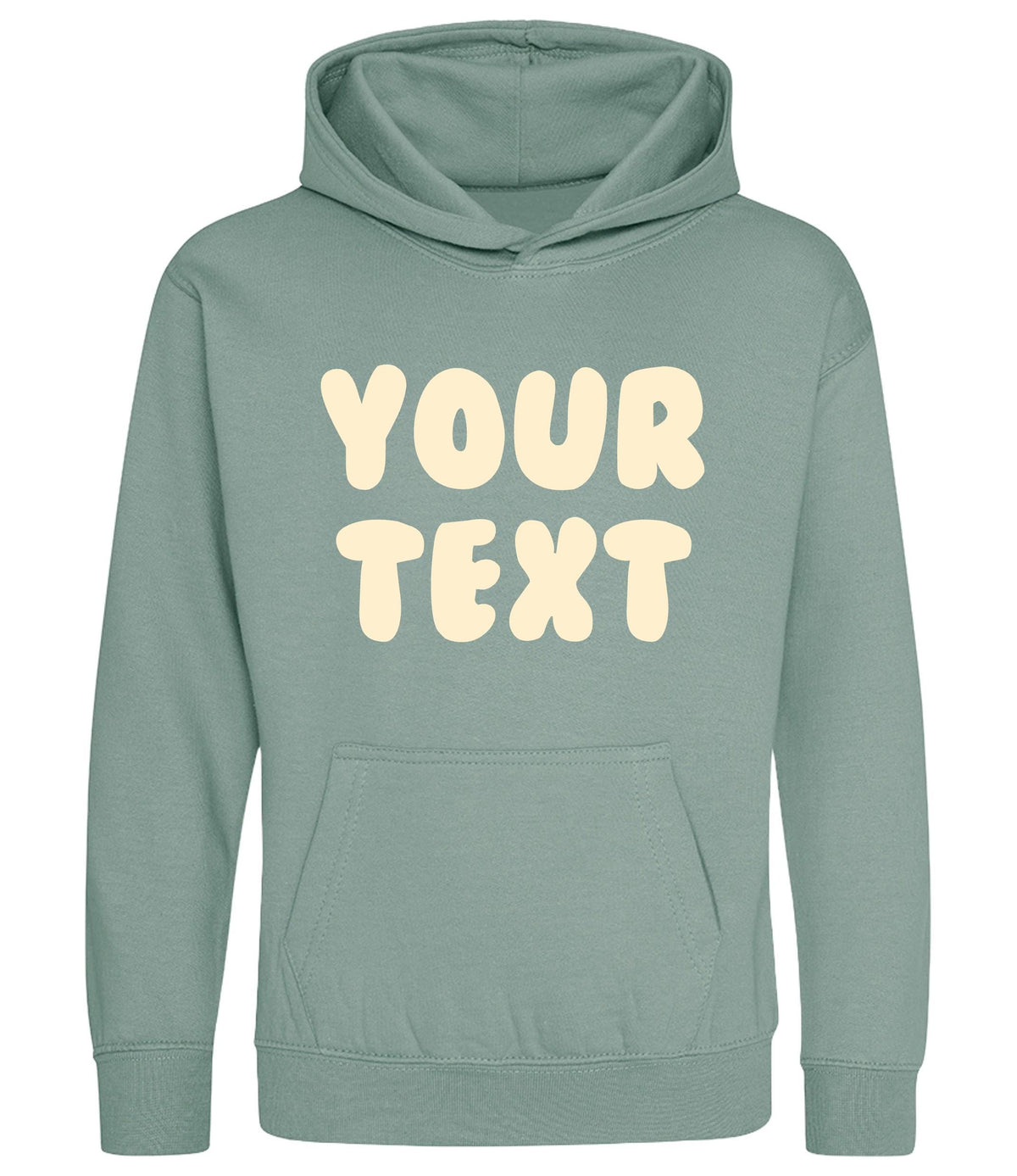 Personalised Bubble Font Text Hoodie (Kids & Adults Sizes) Custom Name Your Design Girls Boys Ladies Mens