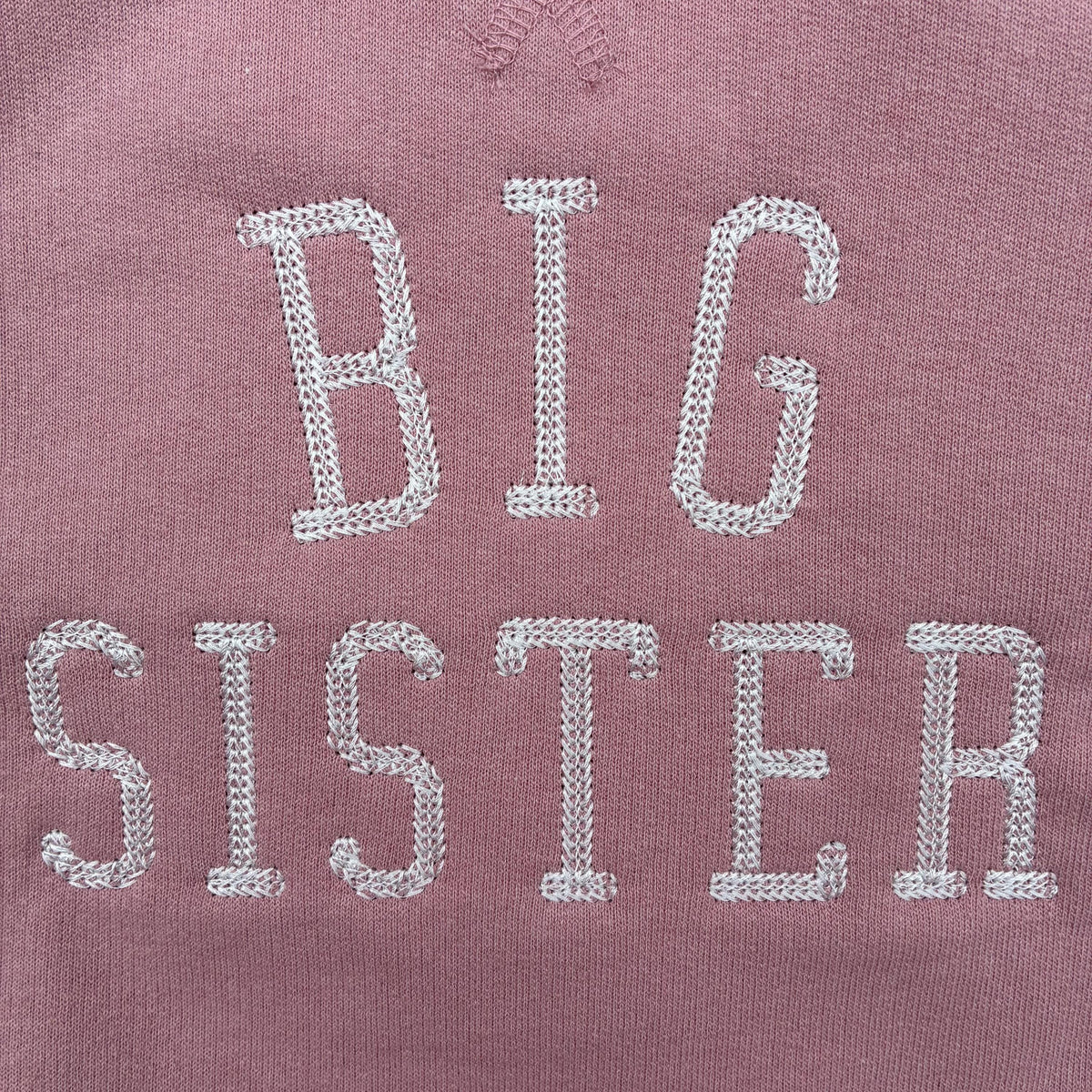 Embroidered Big & Little Sister Girls Sustainable Sweatshirts Baby and Toddler Pink Varsity Matching New Siblings