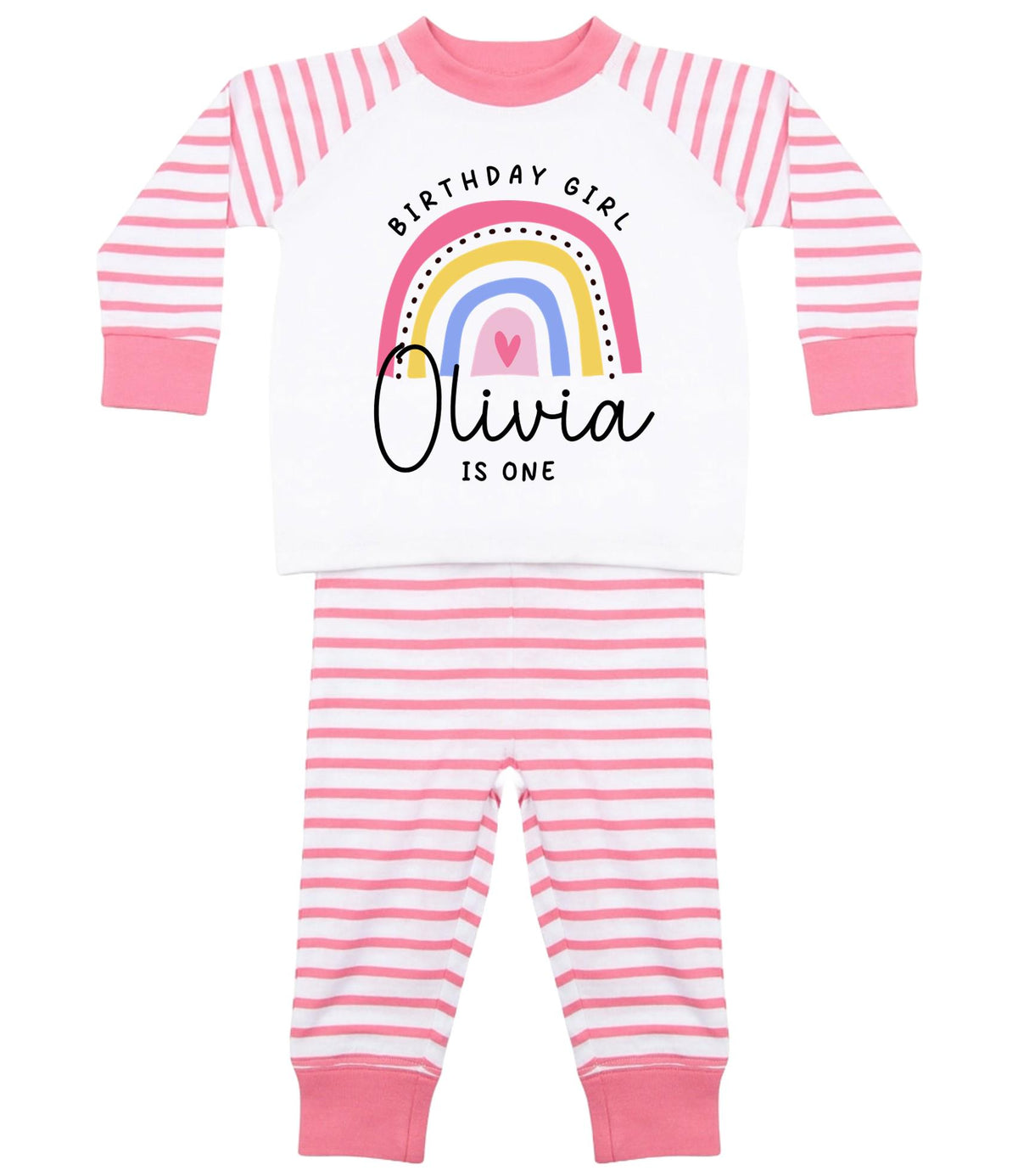 Birthday Boy & Girl Personalised Name Age Striped Pyjamas Custom Text Personalised Gift