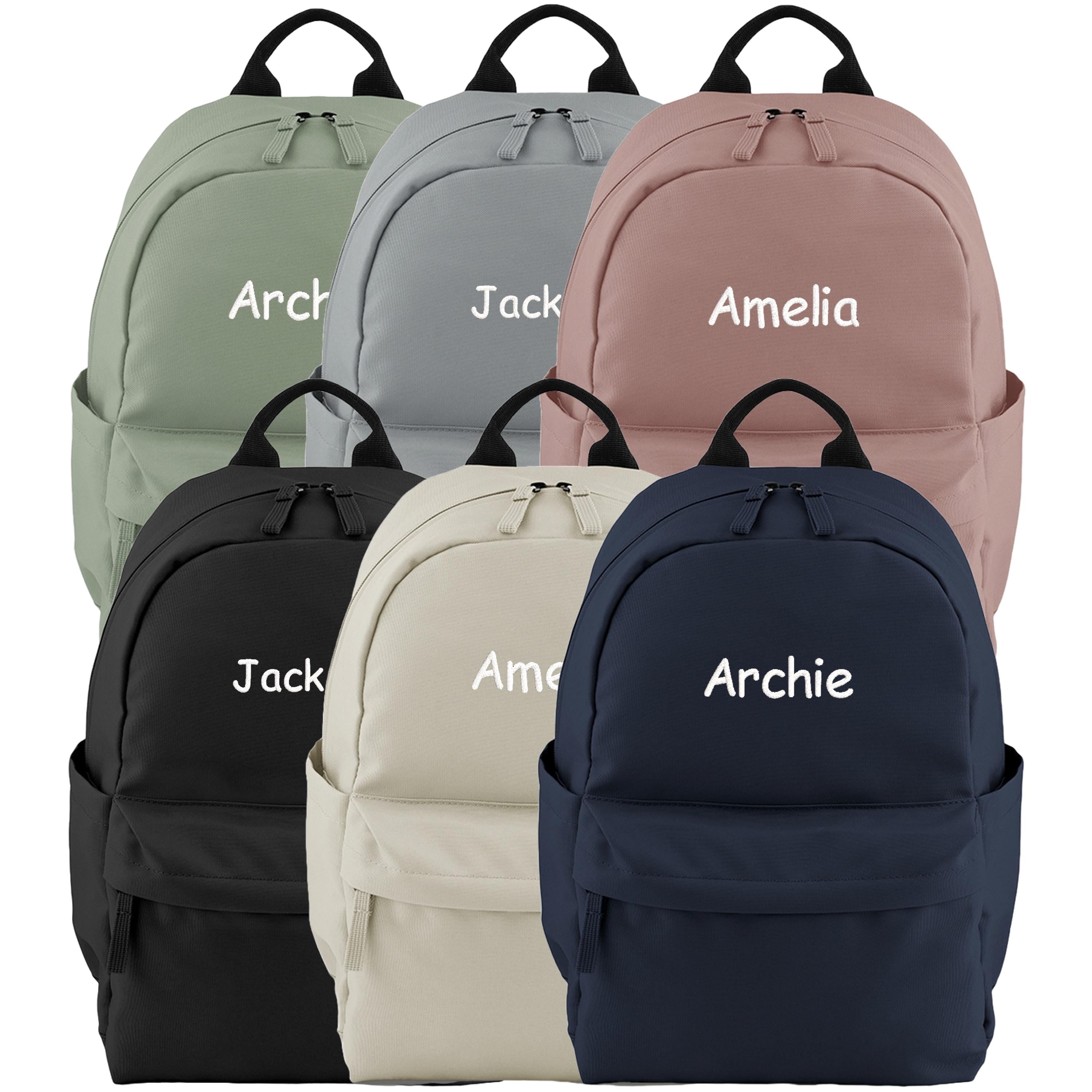 Embroidered Kids Personalised Name Small Backpack Custom Text School Rucksack Nursery Bag