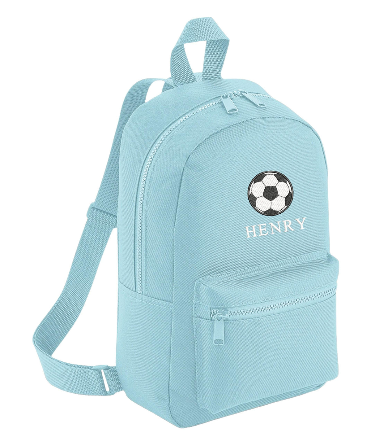 Embroidered Football Boys Personalised Name Mini Backpack Custom Text School Rucksack Nursery Bag