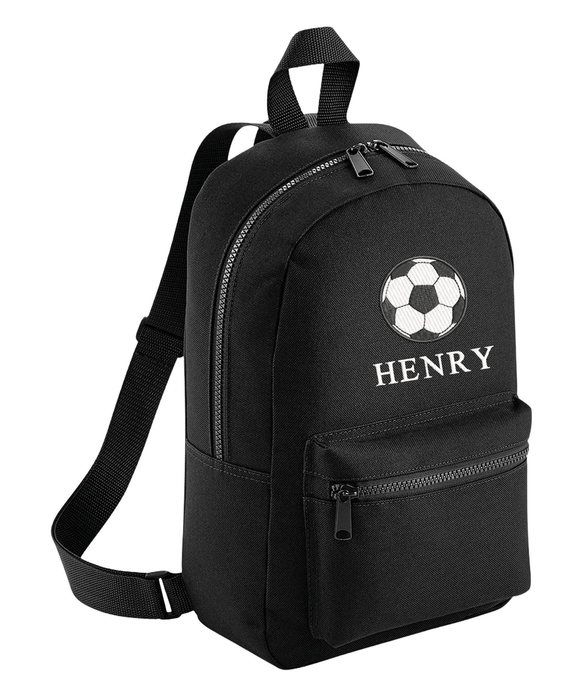 Embroidered Football Boys Personalised Name Mini Backpack Custom Text School Rucksack Nursery Bag