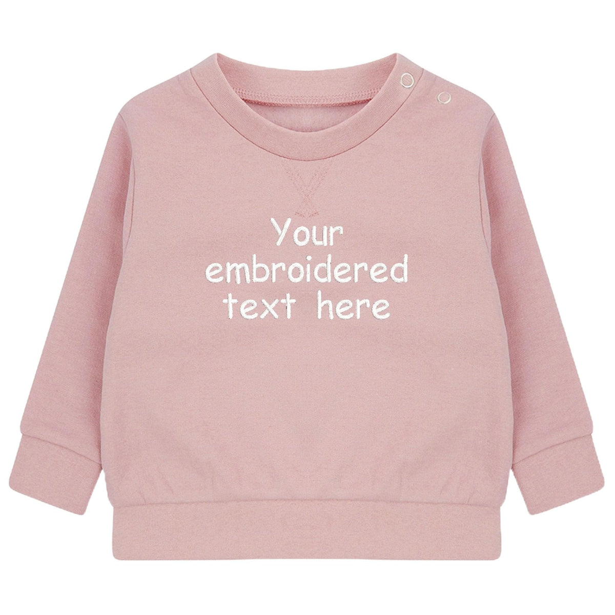 Embroidered Personalised Your Text Boys & Girls Sustainable Sweatshirts Baby and Toddler Custom Design Jumper Gift