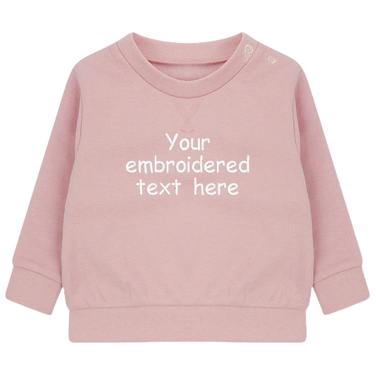 Embroidered Personalised Your Text Boys & Girls Sustainable Sweatshirts Baby and Toddler Custom Design Jumper Gift