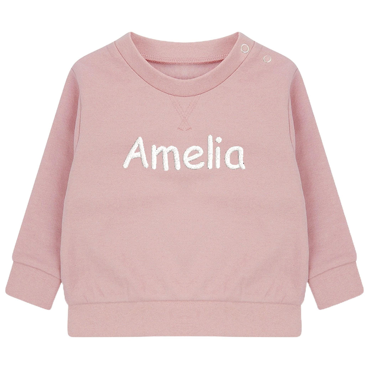 Embroidered Personalised Name Boys & Girls Sustainable Sweatshirts Baby and Toddler Custom Your Text Design Jumper Gift