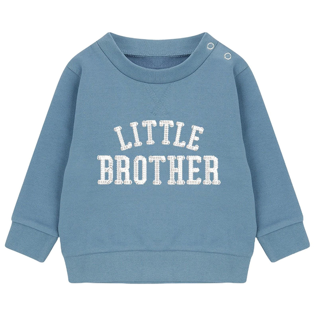 Embroidered Big & Little Brother Boys Sustainable Sweatshirts Blue Baby and Toddler Varsity Matching New Siblings