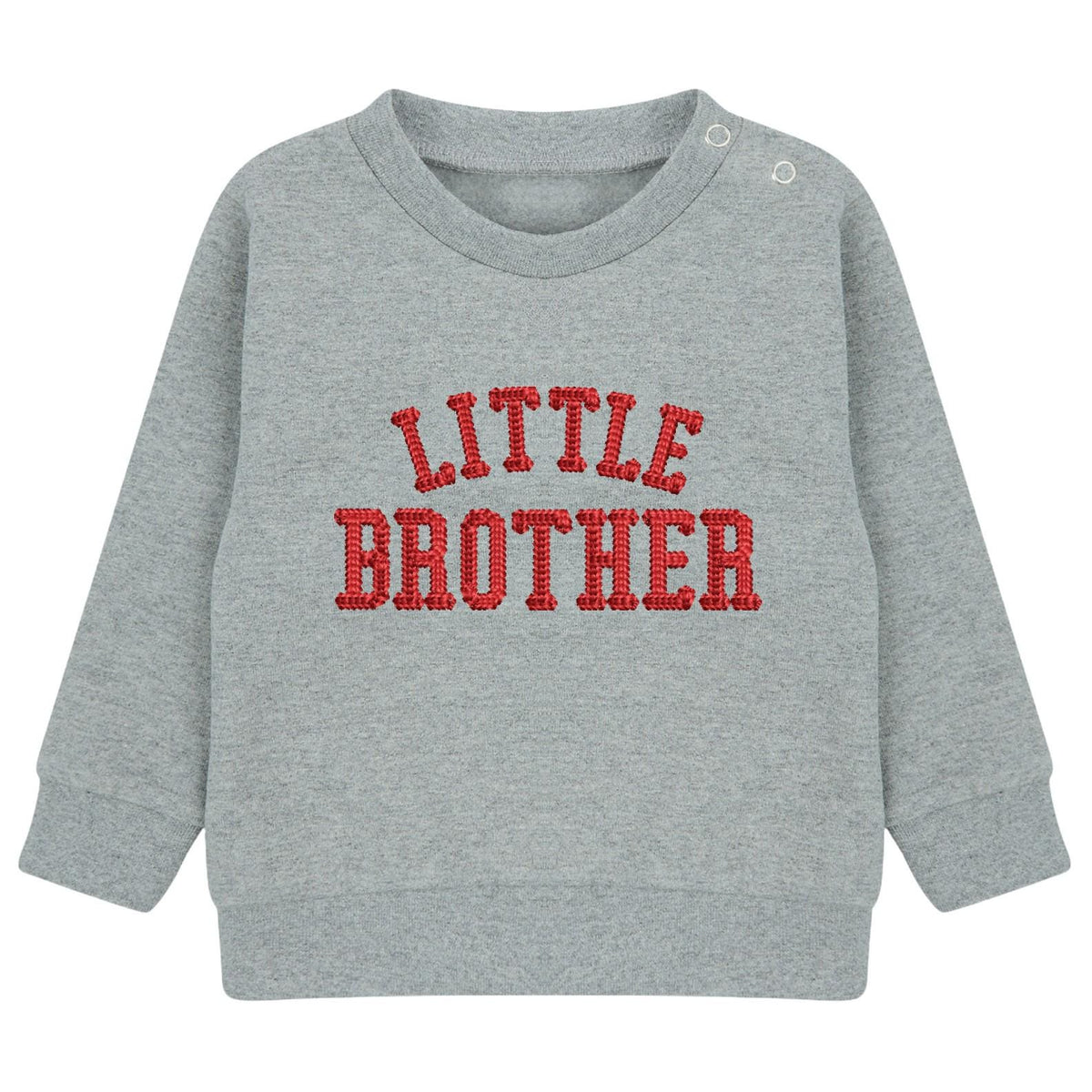 Embroidered Big & Little Brother Boys Sustainable Sweatshirts Grey Baby and Toddler Varsity Matching New Siblings