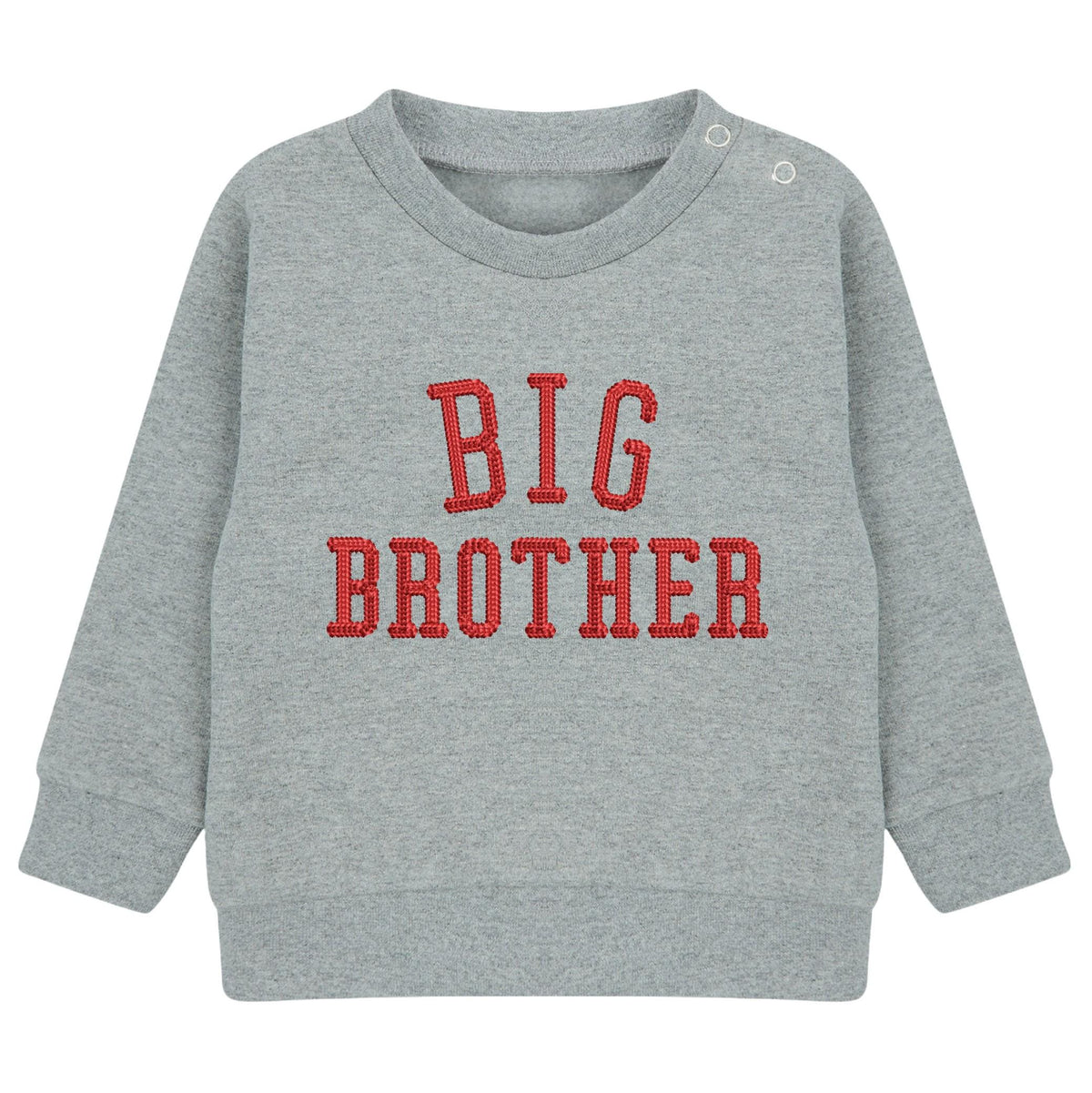 Embroidered Big & Little Brother Boys Sustainable Sweatshirts Grey Baby and Toddler Varsity Matching New Siblings