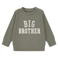 Embroidered Big & Little Brother Boys Sustainable Sweatshirts Khaki Baby and Toddler Varsity Matching New Siblings