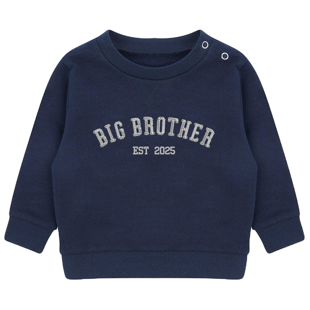 Embroidered Big Brother Personalised Year Boys Sustainable Sweatshirts Baby and Toddler Custom Varsity New Sibling Gift