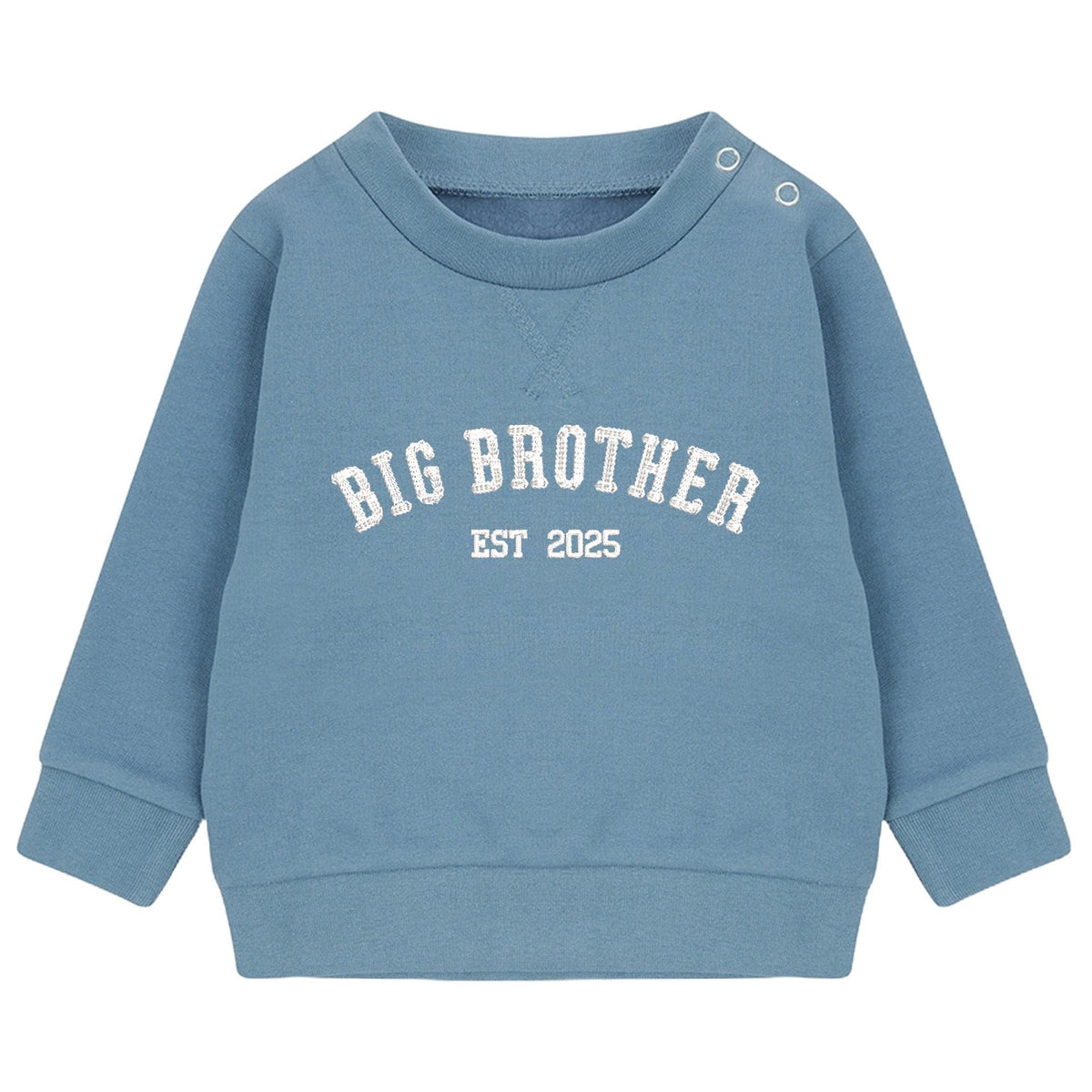 Embroidered Big Brother Personalised Year Boys Sustainable Sweatshirts Baby and Toddler Custom Varsity New Sibling Gift