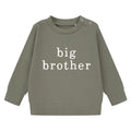 Embroidered Big & Little Brother Boys Sustainable Sweatshirts Khaki Baby and Toddler Matching New Siblings