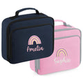 Embroidered Girls Personalised Pink Rainbow Name Lunch Cool Bag Box Custom Text School Nursery