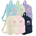 Embroidered Girls Personalised Pink Rainbow Name Mini Backpack Custom Text School Rucksack Nursery Bag