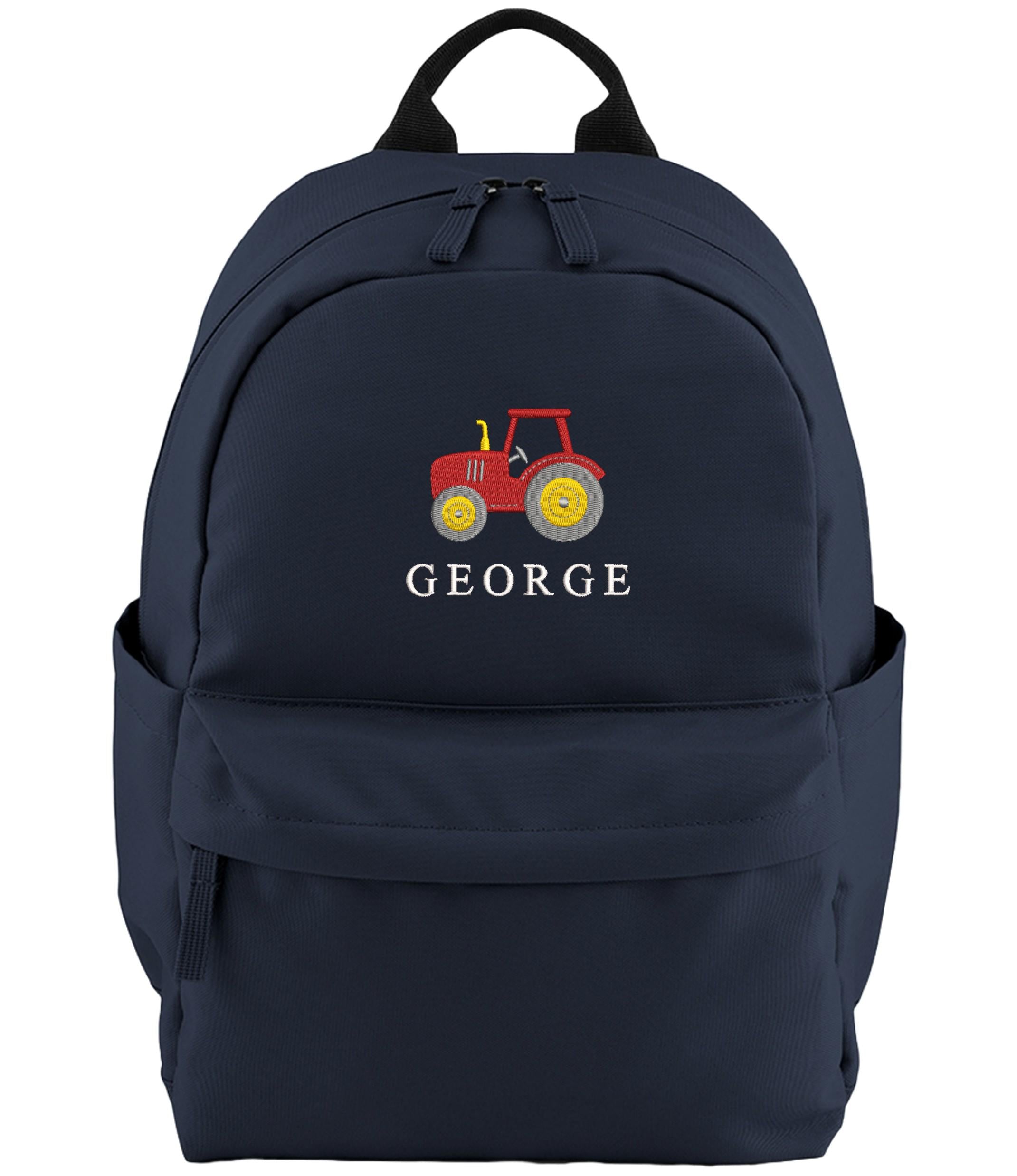 Embroidered Kids Tractor Personalised Name Small Backpack Boys Custom School Rucksack Nursery Bag