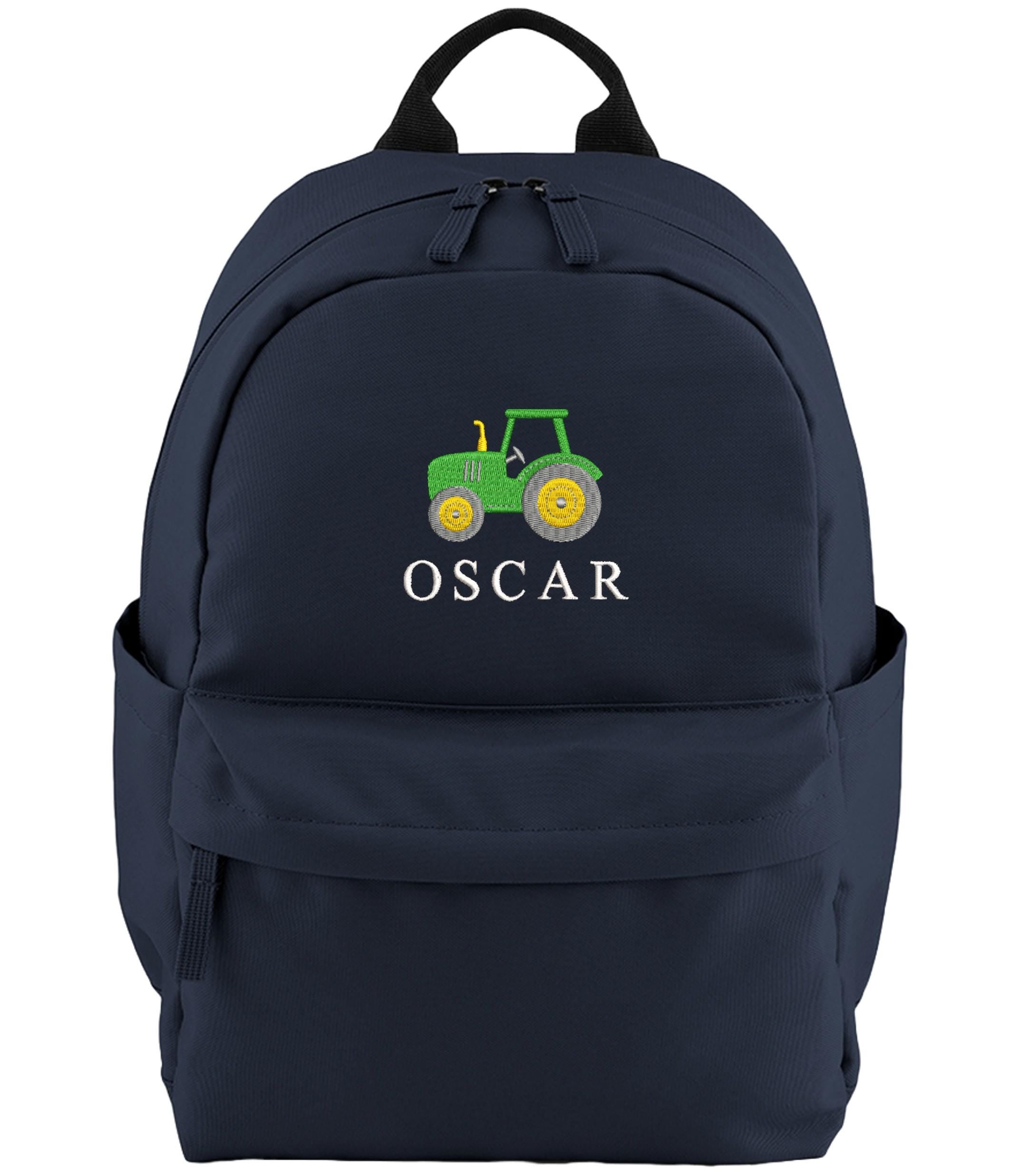 Embroidered Kids Tractor Personalised Name Small Backpack Boys Custom School Rucksack Nursery Bag