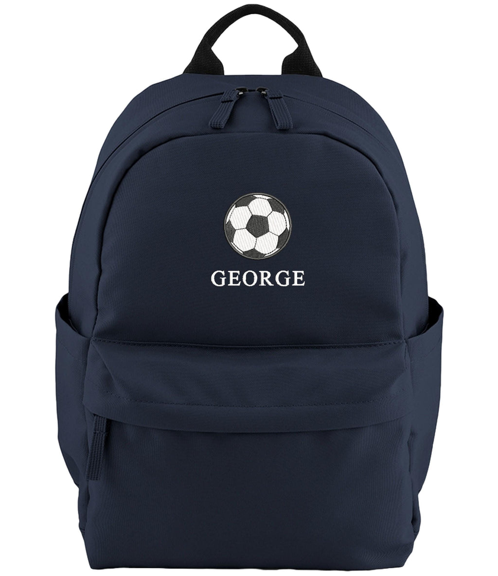 Embroidered Kids Football Personalised Name Small Backpack Boys Custom School Rucksack Nursery Bag
