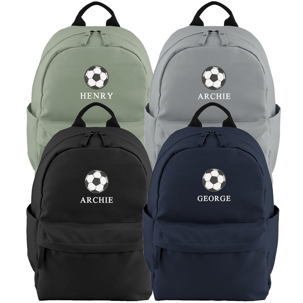 Embroidered Kids Football Personalised Name Small Backpack Boys Custom School Rucksack Nursery Bag