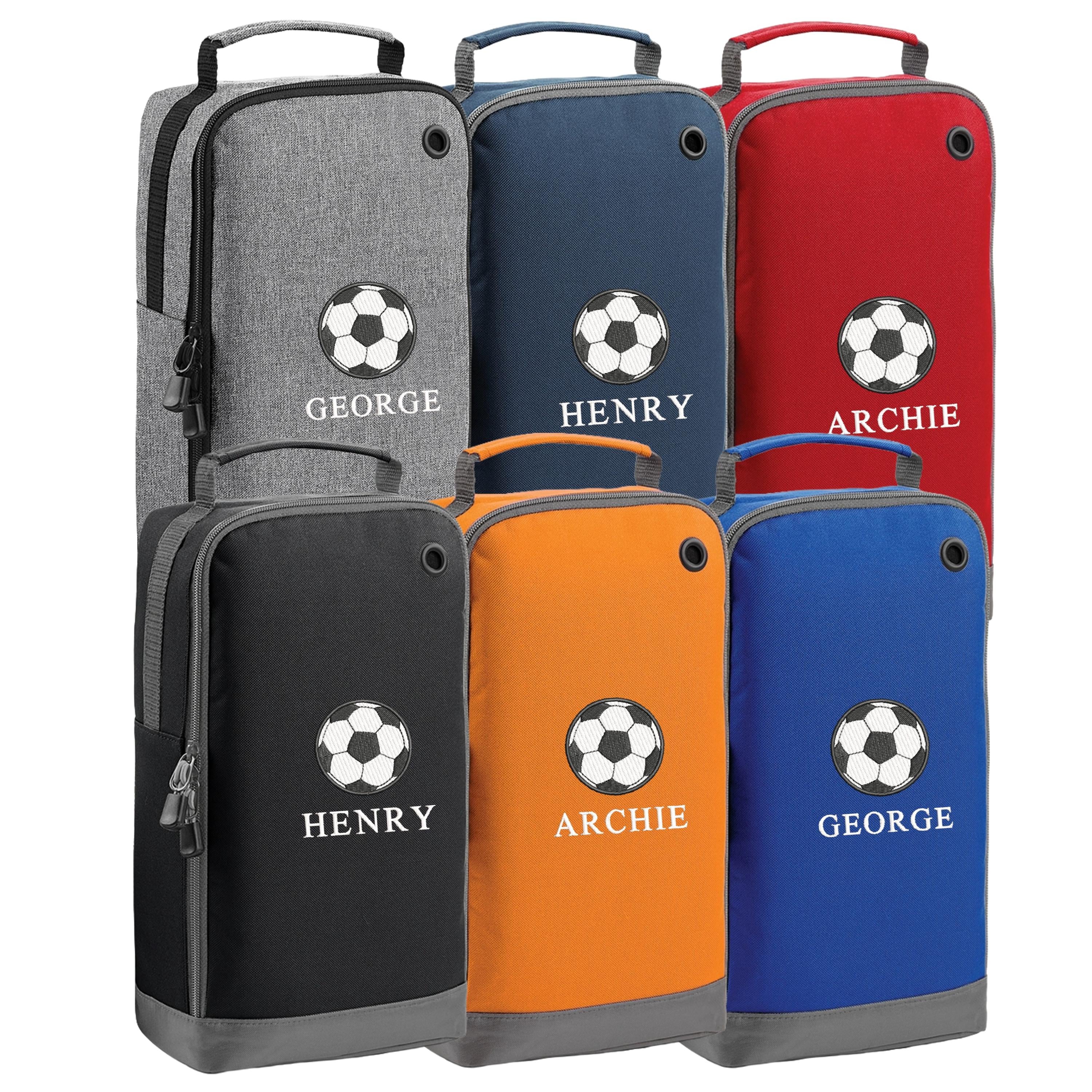 Embroidered Kids Personalised Name Football Shoe Bag Custom Text School Trainers Boots PE Kit