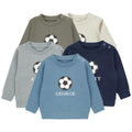 Embroidered Personalised Name Football Boys Sustainable Sweatshirts Baby and Toddler Custom Jumper Gift