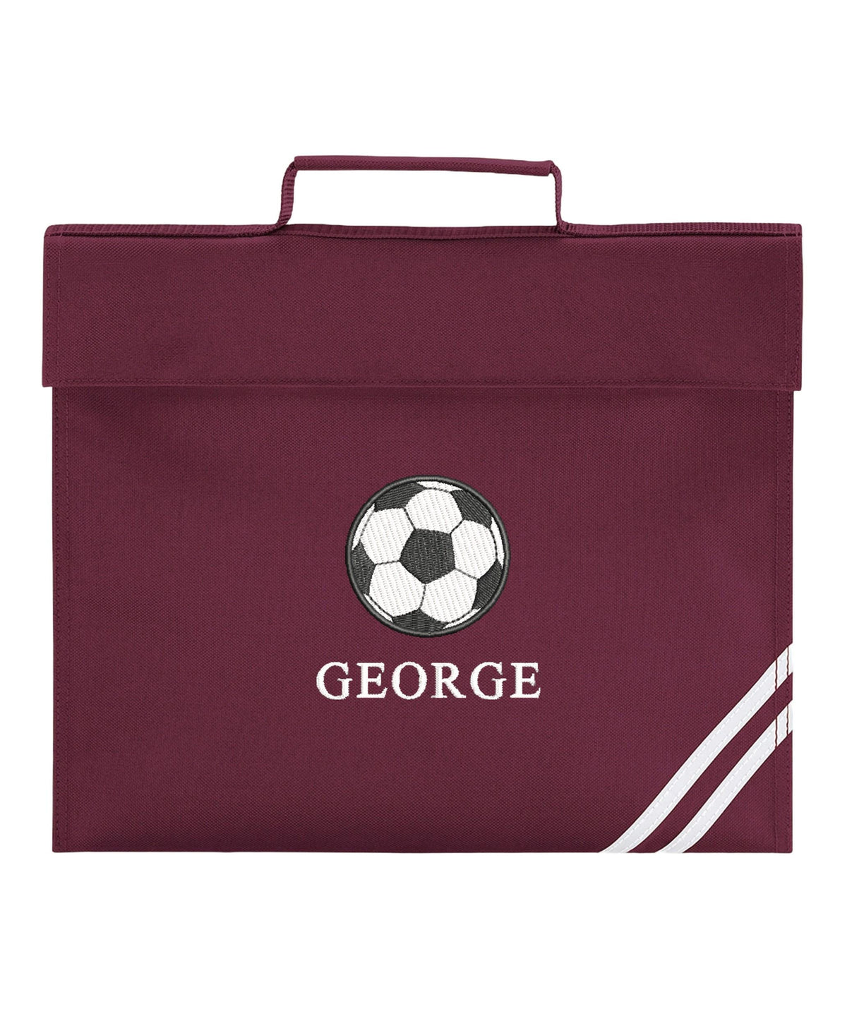 Embroidered Football Kids Personalised Name Book Bag Boys Girls Custom School Bag