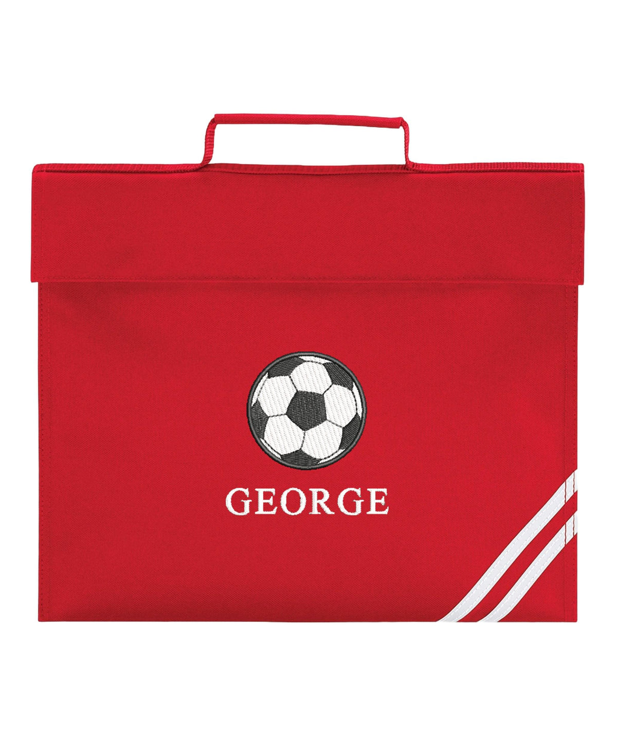 Embroidered Football Kids Personalised Name Book Bag Boys Girls Custom School Bag