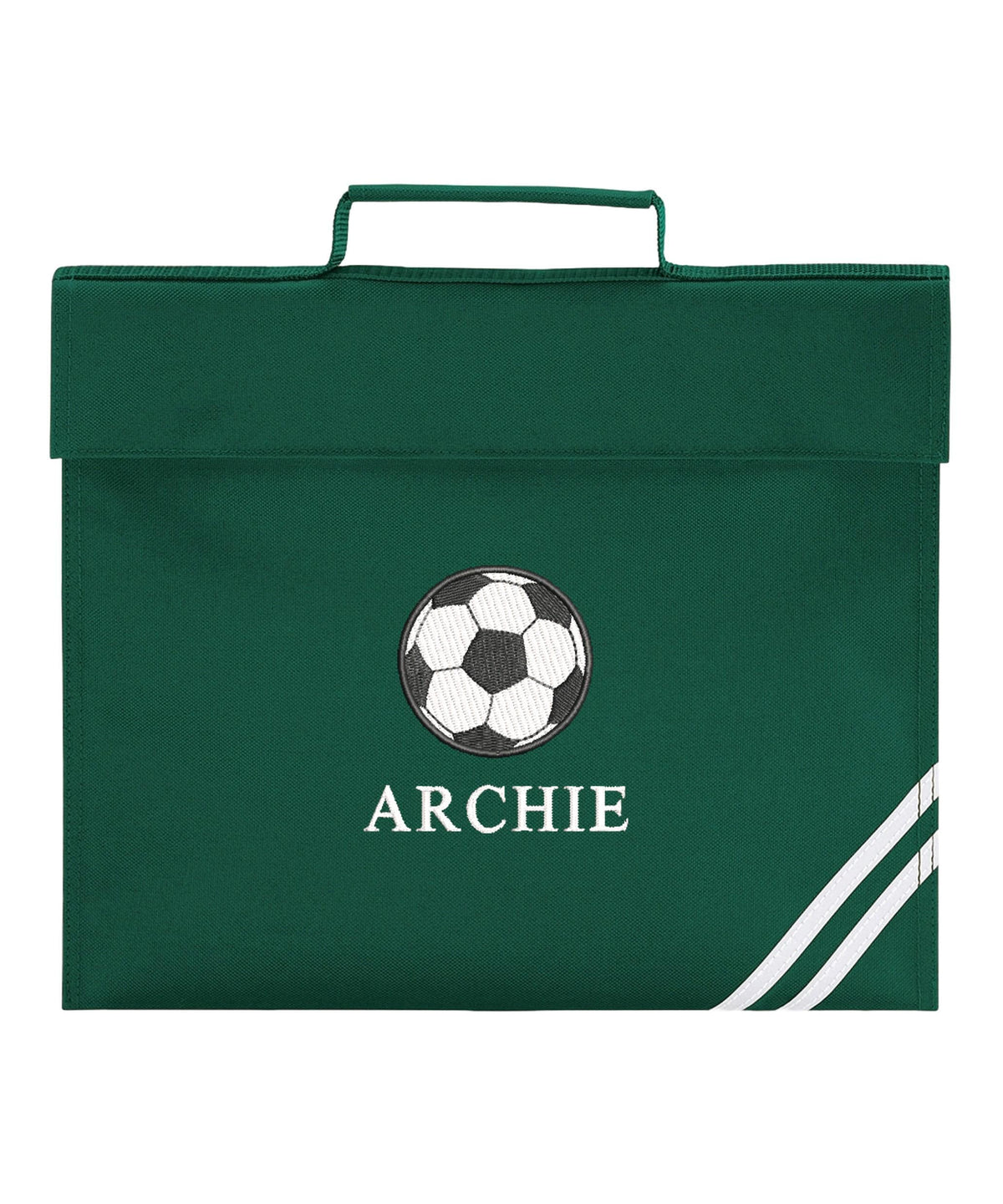 Embroidered Football Kids Personalised Name Book Bag Boys Girls Custom School Bag
