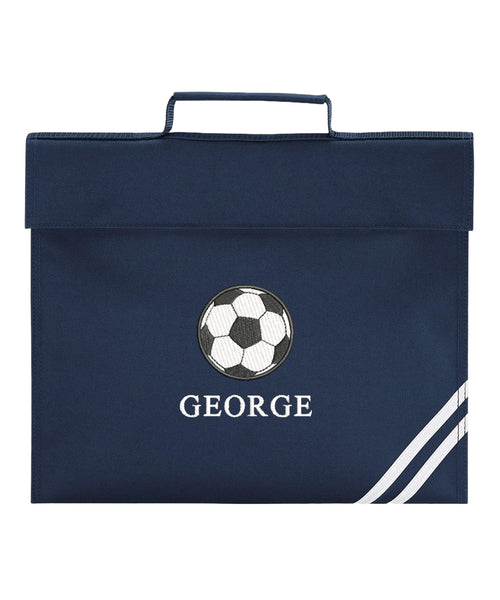 Embroidered Football Kids Personalised Name Book Bag Boys Girls Custom School Bag