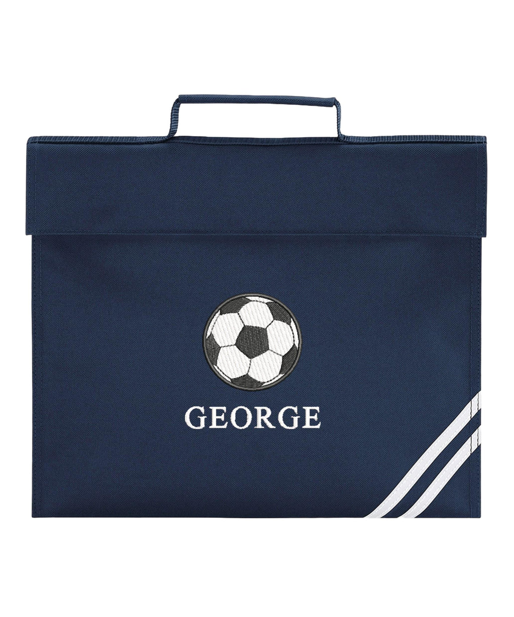 Embroidered Football Kids Personalised Name Book Bag Boys Girls Custom School Bag