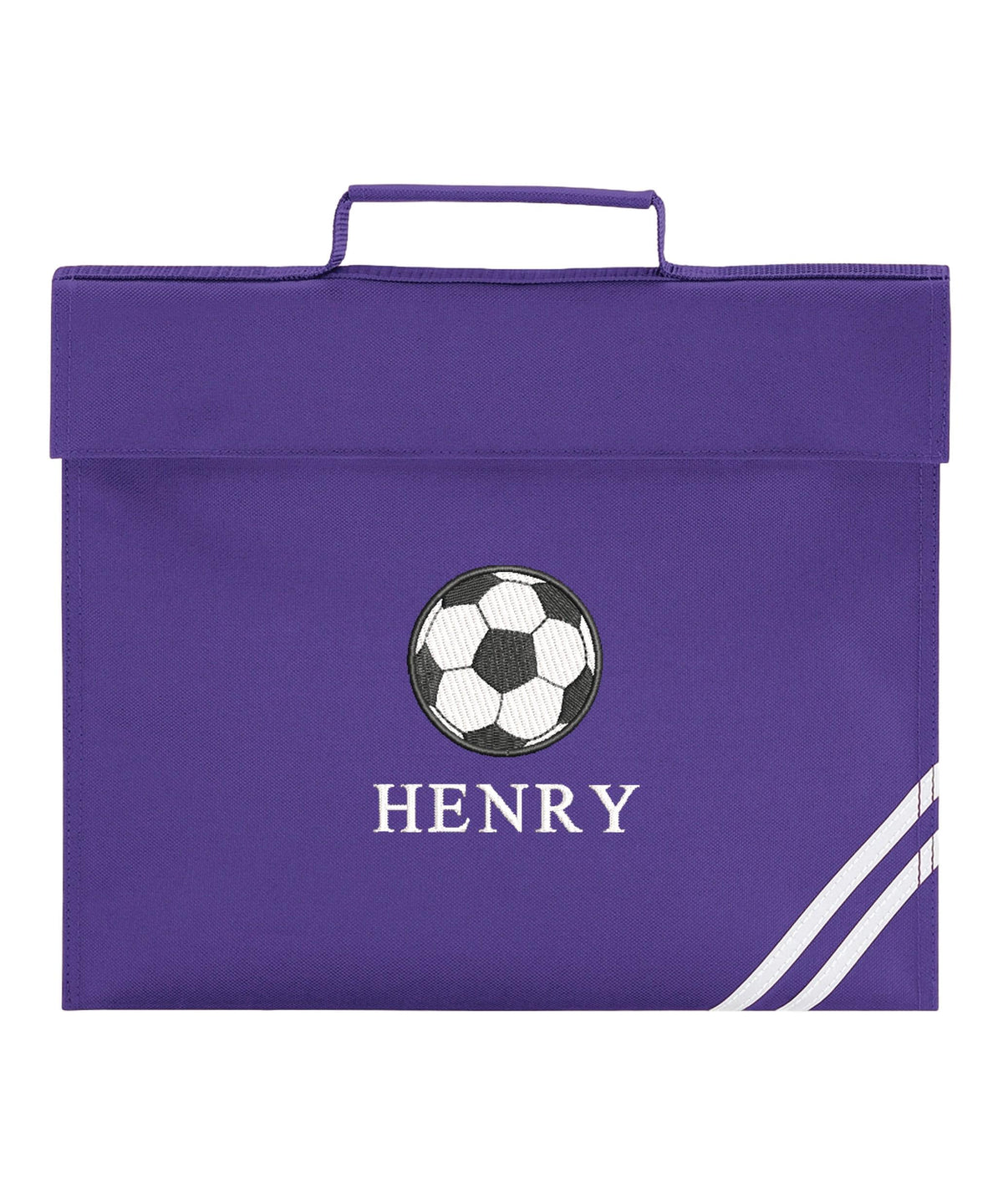 Embroidered Football Kids Personalised Name Book Bag Boys Girls Custom School Bag