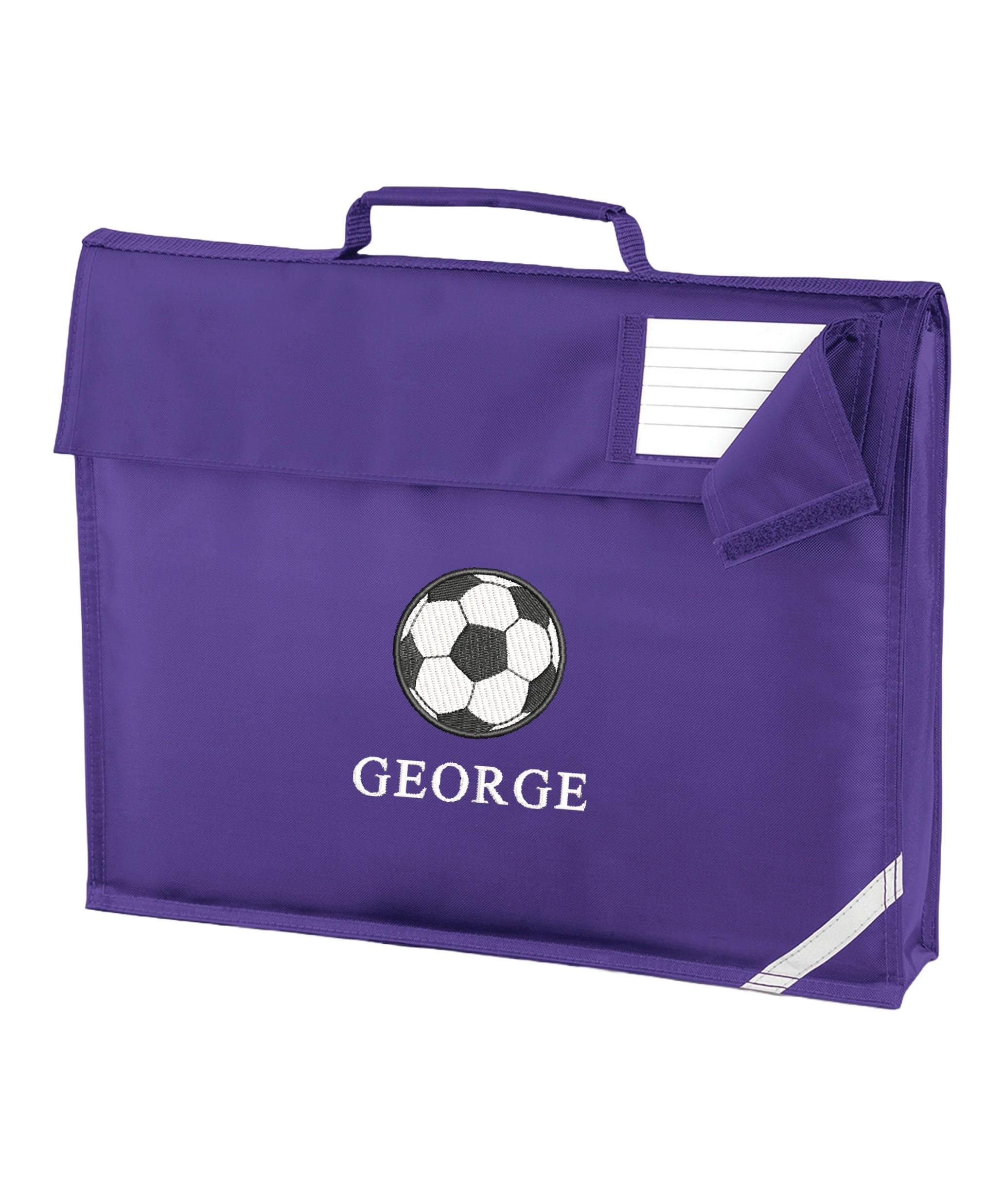 Embroidered Football Kids Personalised Name Book Bag Boys Girls Custom School Bag