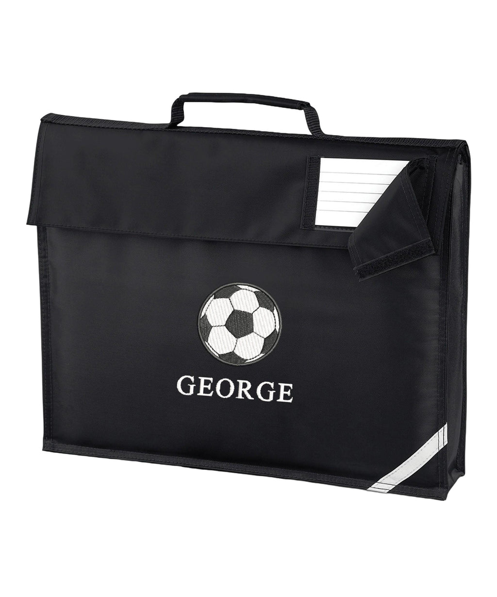 Embroidered Football Kids Personalised Name Book Bag Boys Girls Custom School Bag