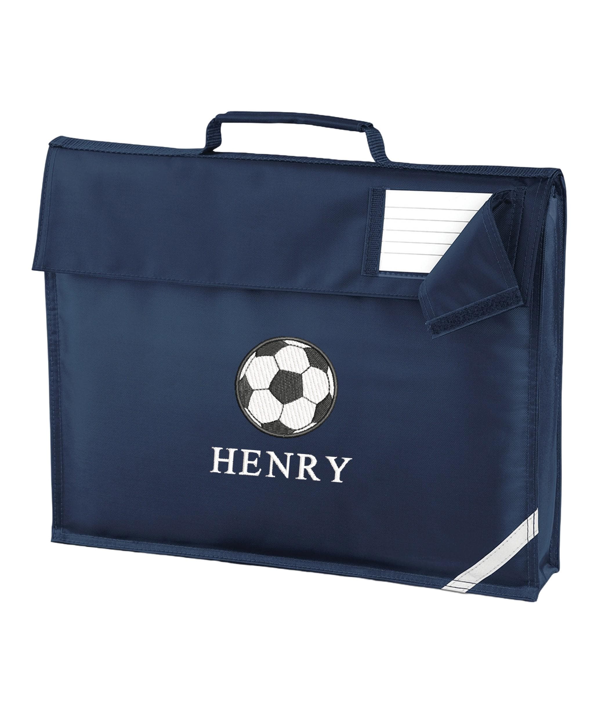Embroidered Football Kids Personalised Name Book Bag Boys Girls Custom School Bag
