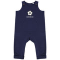 Embroidered Personalised Name Baby & Toddler Organic Cotton Dungarees Custom Text Football Boys Gift
