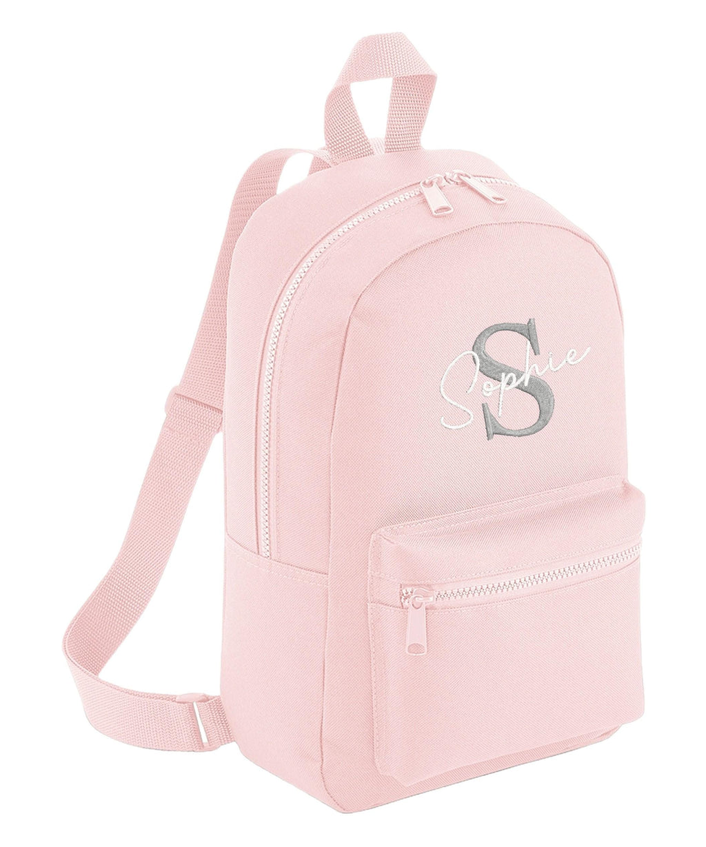 Embroidered Kids Personalised Initial Name Mini Backpack Custom Text School Rucksack Nursery Bag