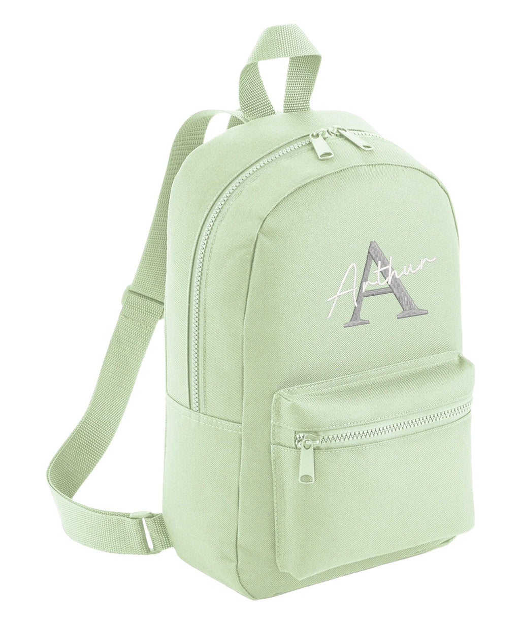 Embroidered Kids Personalised Initial Name Mini Backpack Custom Text School Rucksack Nursery Bag