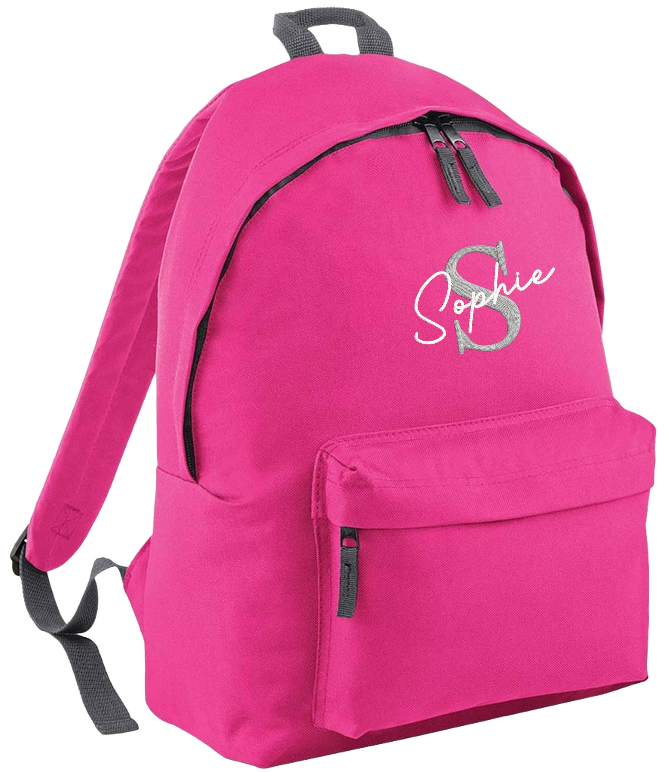Embroidered Kids Personalised Initial Name Junior Backpack Girls Boys Custom Text School Rucksack Nursery Bag