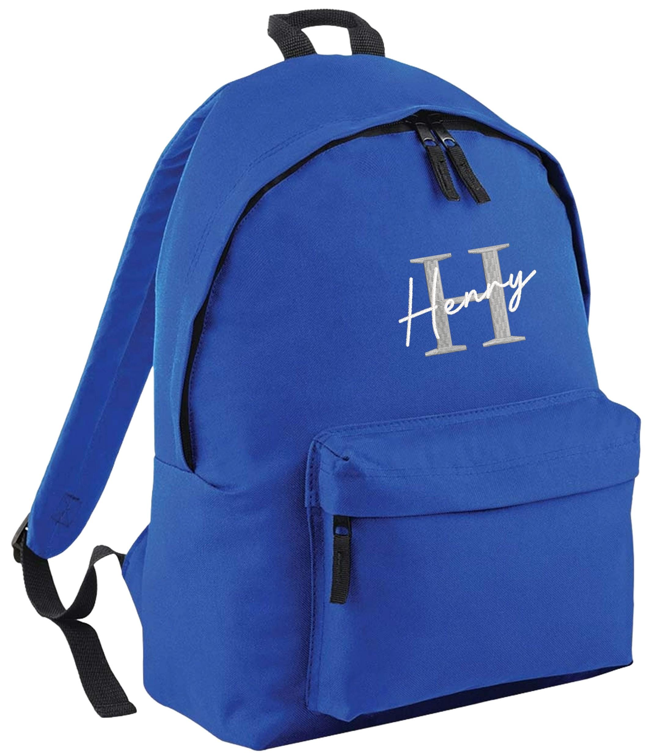 Embroidered Kids Personalised Initial Name Junior Backpack Girls Boys Custom Text School Rucksack Nursery Bag
