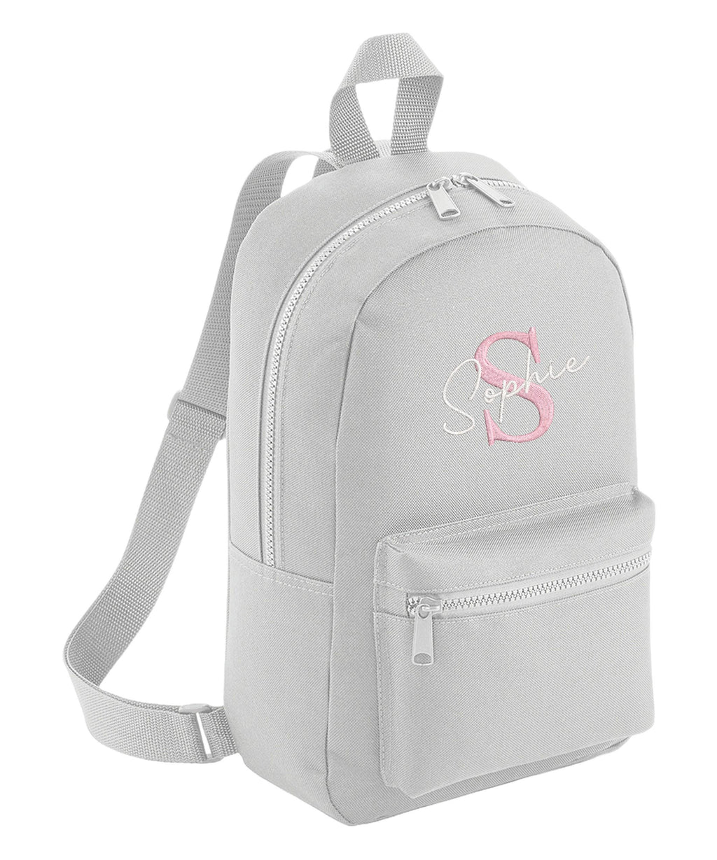 Embroidered Girls Personalised Initial Name Mini Backpack Custom Text School Rucksack Nursery Bag