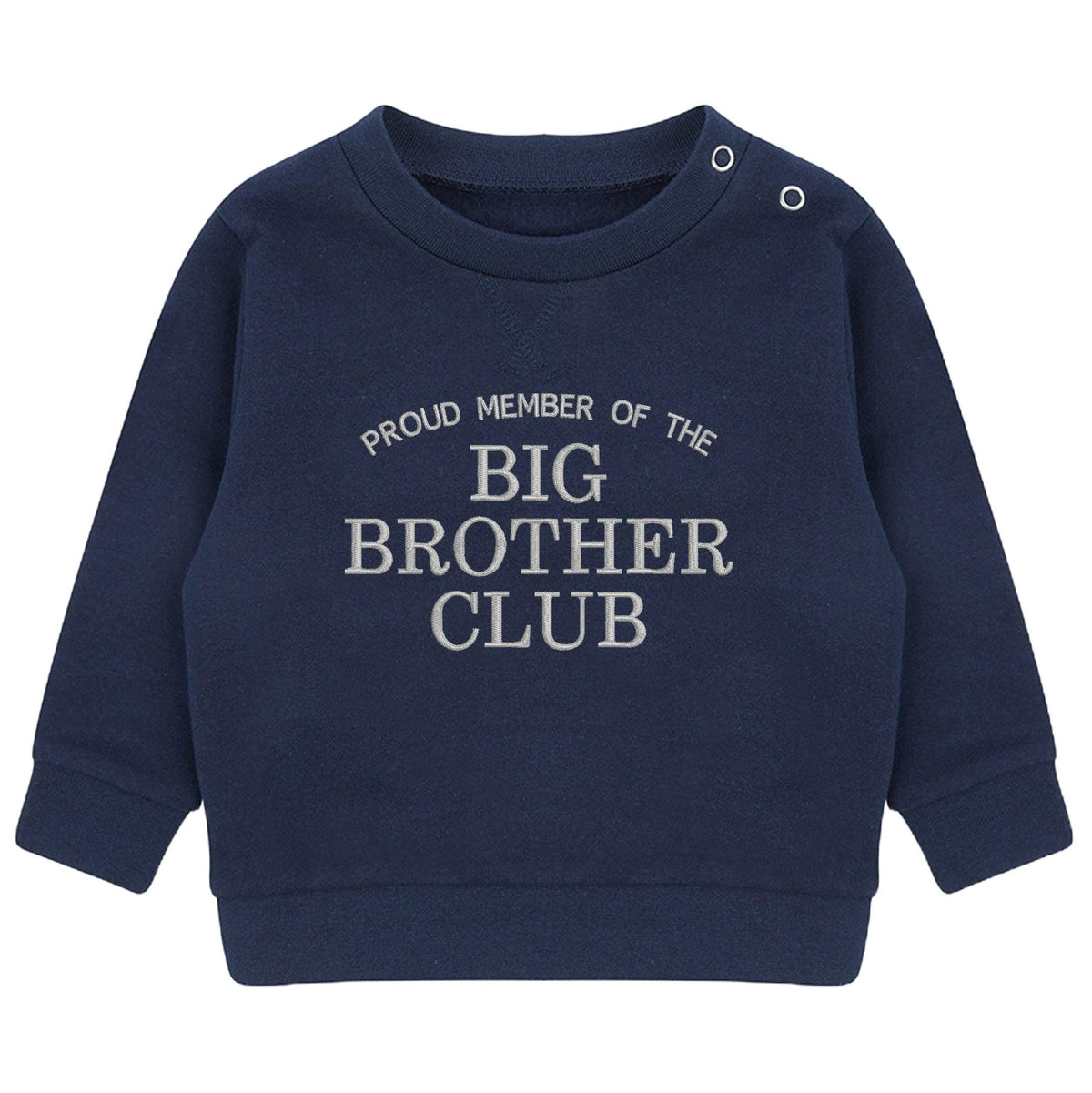 Embroidered Proud Member Of The Big Brother Club Boys Sustainable Sweatshirts Toddler and Kids New Brother Gift