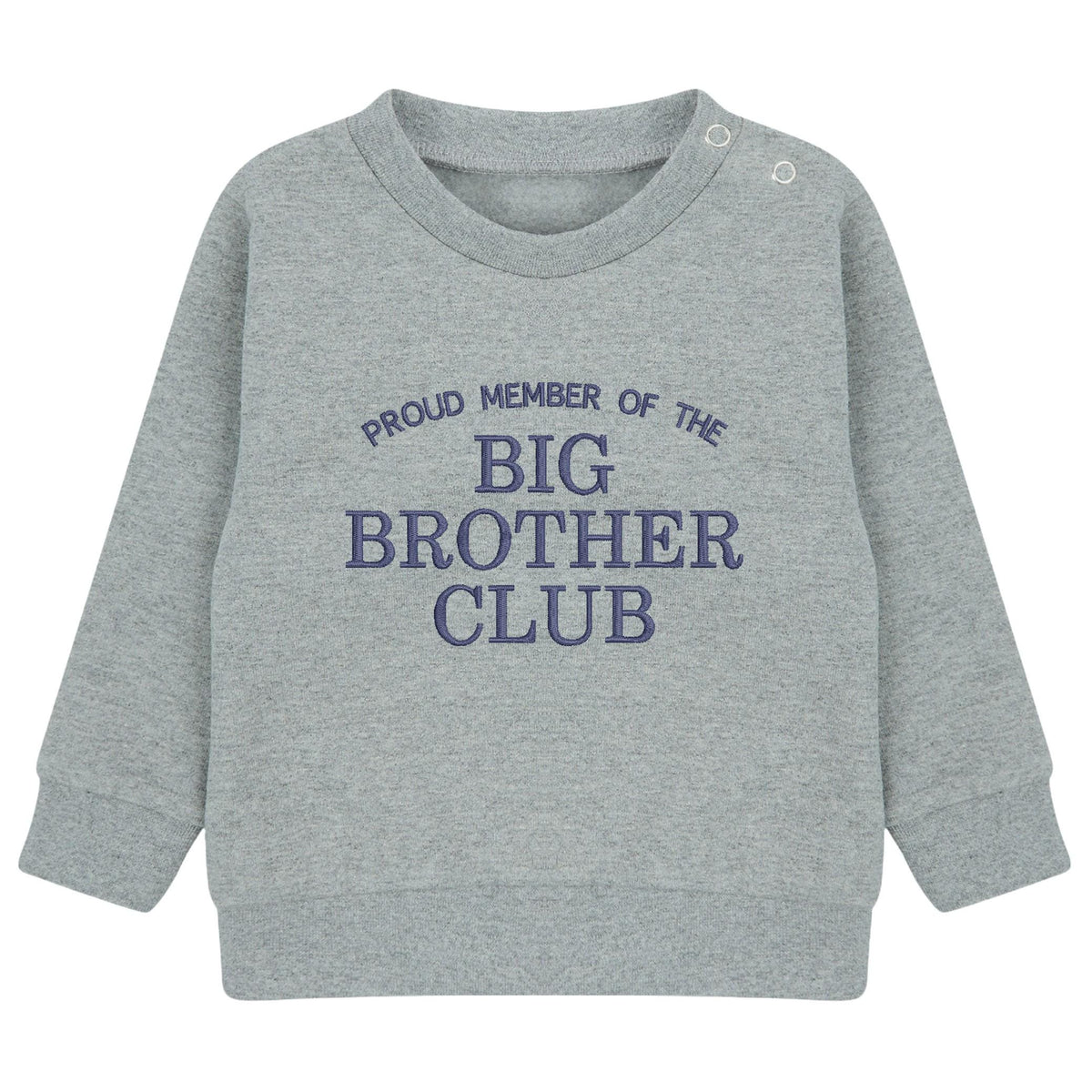 Embroidered Proud Member Of The Big Brother Club Boys Sustainable Sweatshirts Toddler and Kids New Brother Gift