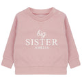 Embroidered Big Sister Personalised Name Girls Sustainable Sweatshirts Pink Toddler & Kids Custom New Sister Gift