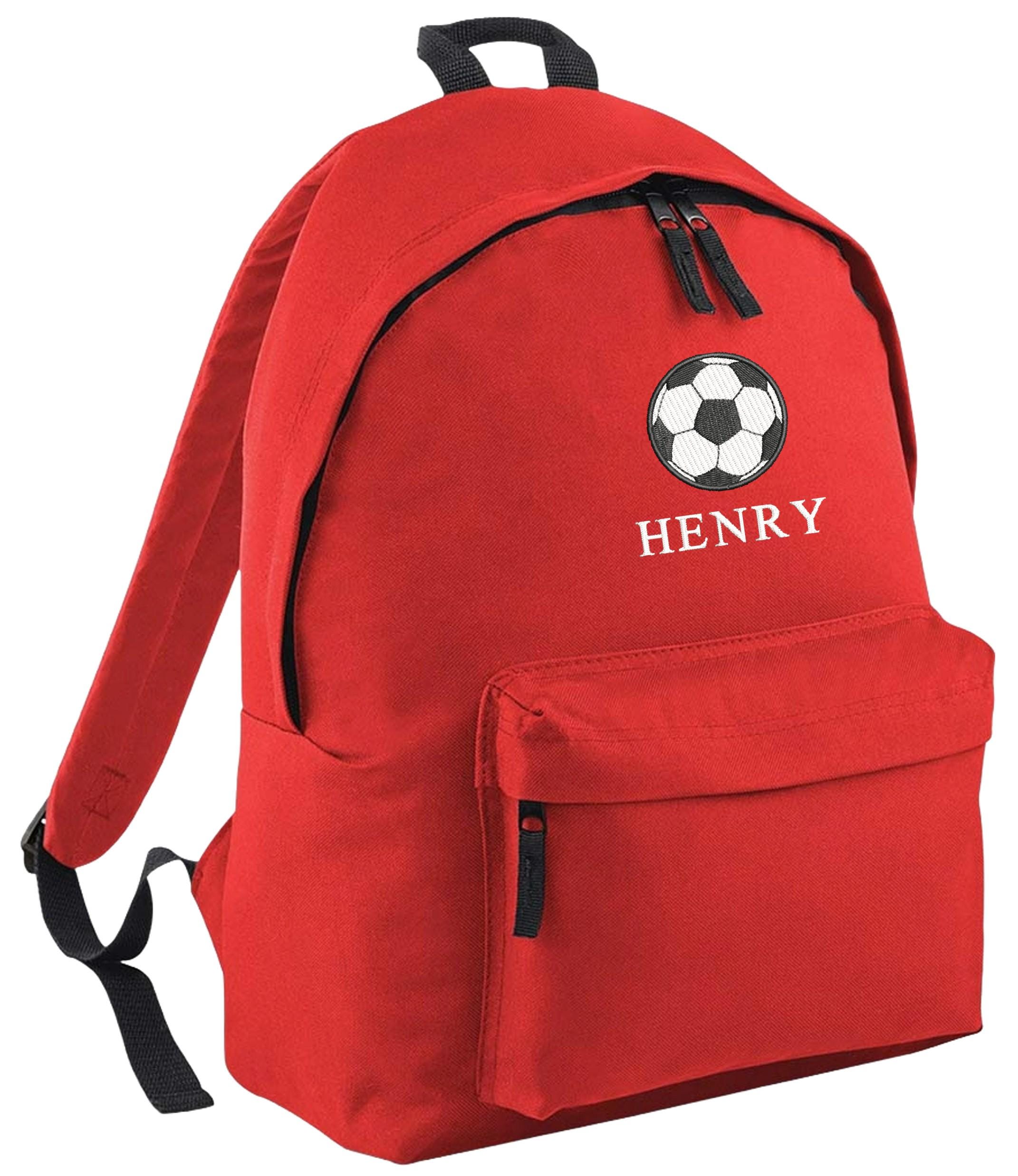 Embroidered Kids Football Personalised Name Junior Backpack Boys Custom School Rucksack Nursery Bag