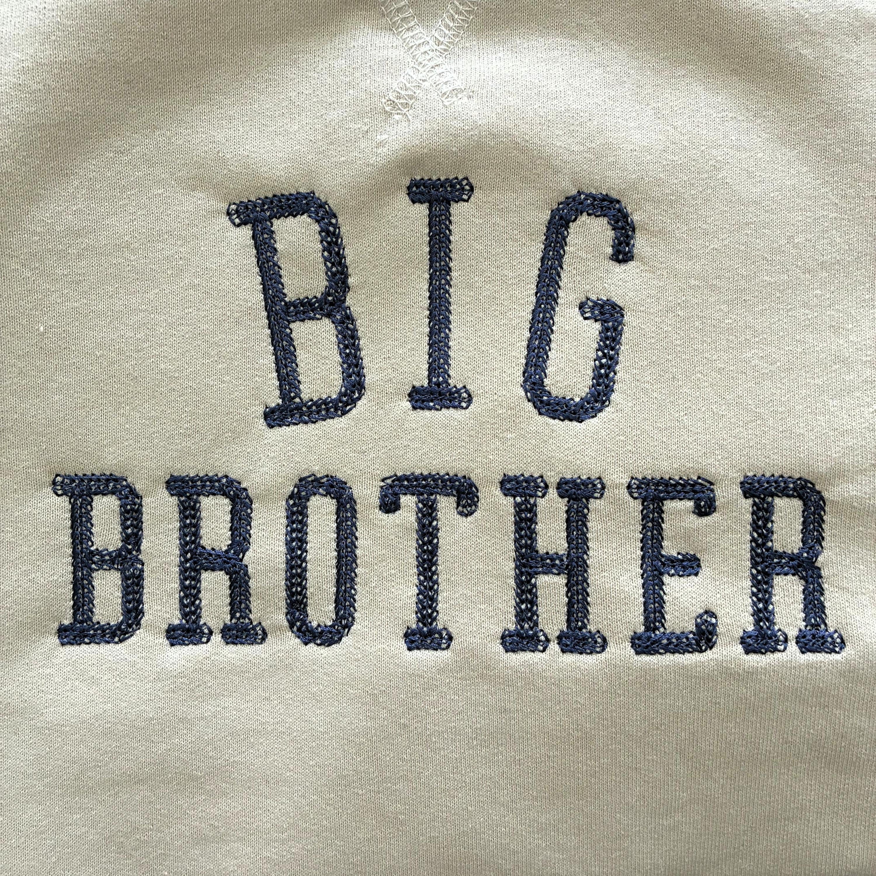 Embroidered Big & Little Brother Boys Sustainable Sweatshirts Stone Baby and Toddler Varsity Matching New Siblings