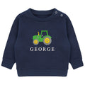 Embroidered Personalised Name Boys Sustainable Sweatshirt Baby & Toddler Custom Text Tractor Cute Farm Gift