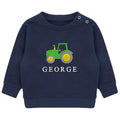 Embroidered Personalised Name Boys Sustainable Sweatshirt Baby & Toddler Custom Text Tractor Cute Farm Gift
