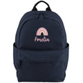 Embroidered Girls Personalised Pink Rainbow Name Small Backpack Custom Text School Rucksack Nursery Bag