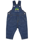Embroidered Personalised Name Baby & Toddler Cotton Denim Dungarees Custom Text Farm Tractor Boys Gift