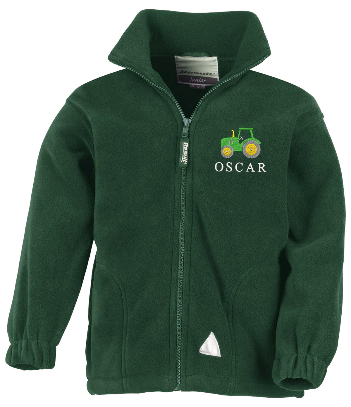 Embroidered Tractor Personalised Name Boys Fleece Jacket Navy Kids Custom Text Farm Coat