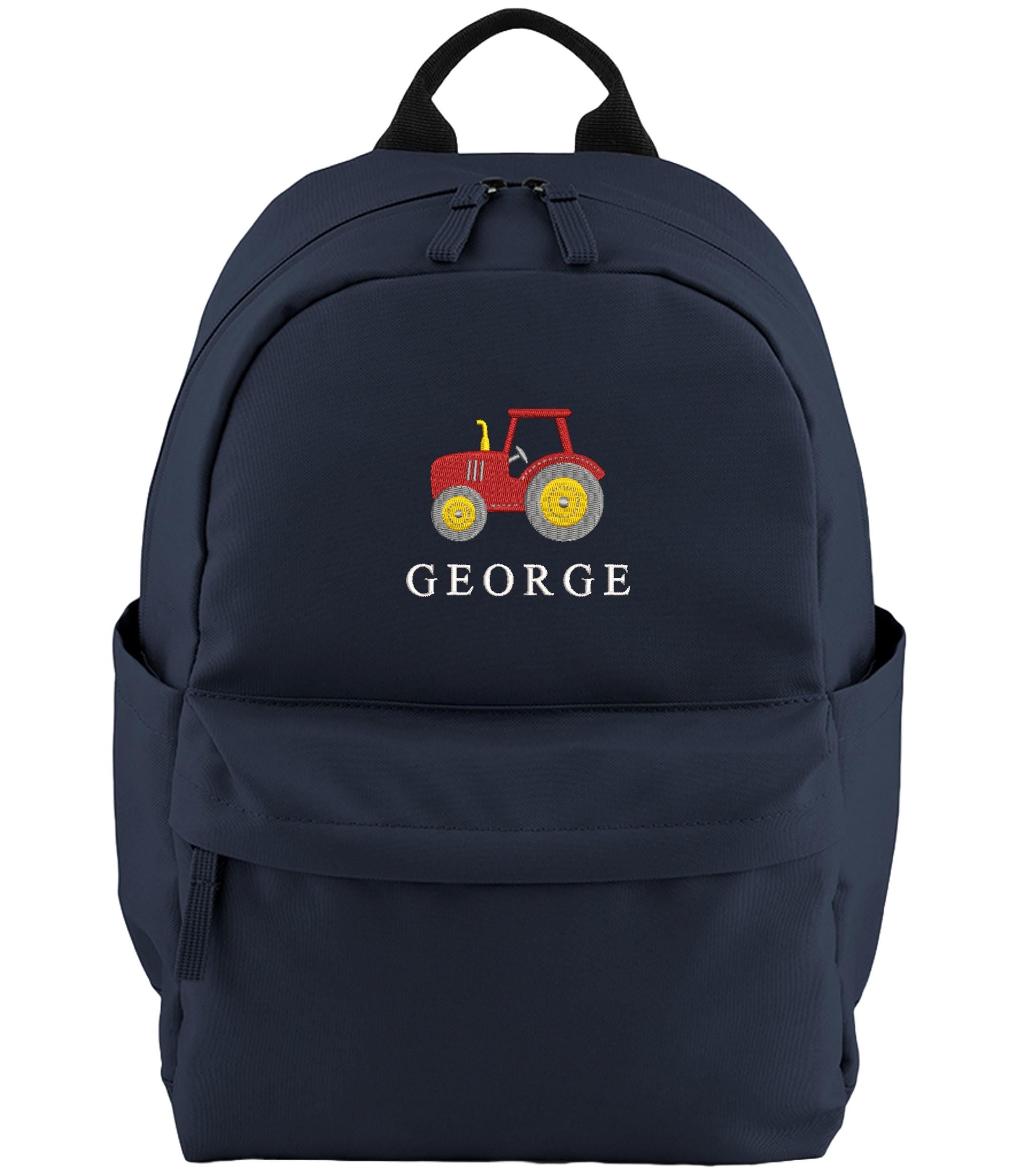 Embroidered Kids Tractor Personalised Name Small Backpack Boys Custom School Rucksack Nursery Bag